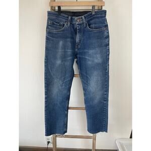 Wrangler Authentic Ankle Mid Rise Cropped Denim Jeans | Womens 27 Medium Wash